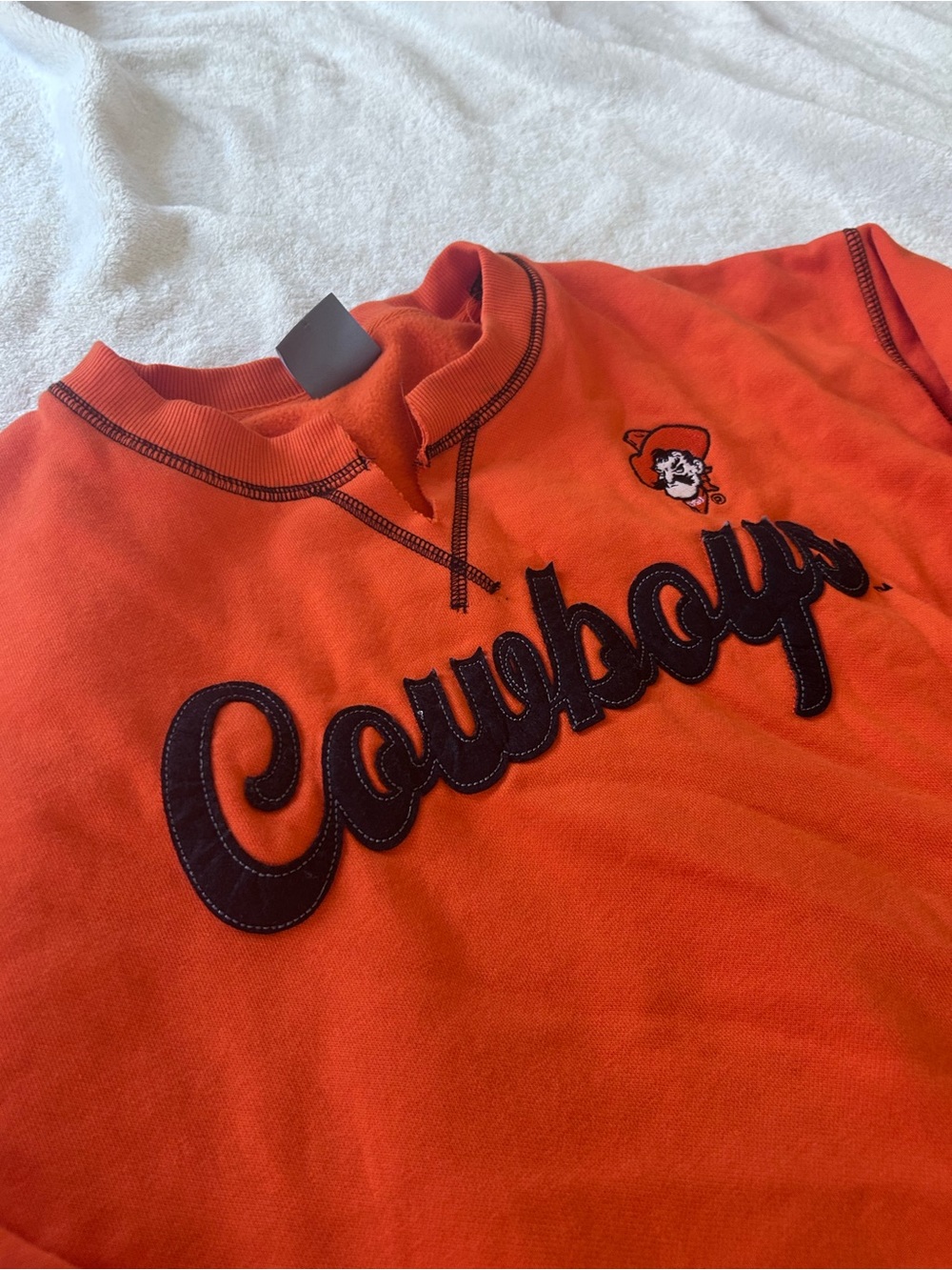 CSA Orange OSU Cowboys Collegiate Script Pullover Sweatshirt